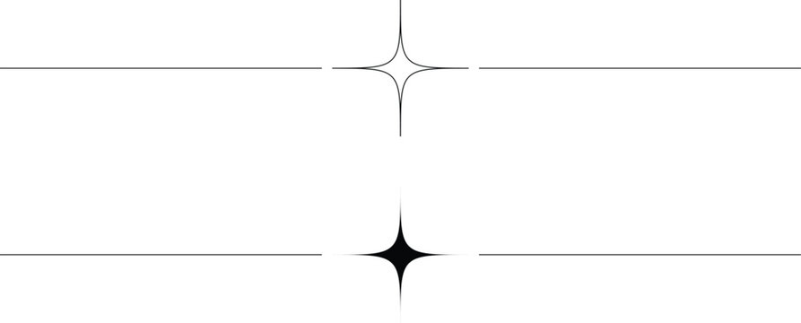 minimal divider lines with sparkle star elegant separator design elements set