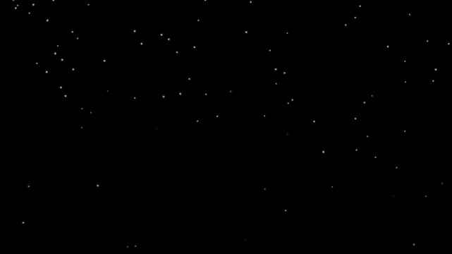 Realistic snow fall seamless loop animation. Falling snowflakes isolated on black background