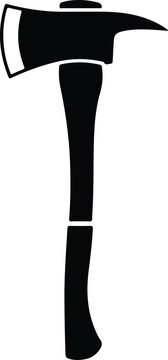 Silhouette firefighter emergency pick head axe equipment used for rescue vector illustration
