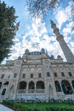 The scenic views of the Selimiye Mosque which was built by the great architect Sinan in Edirne, Turkey.