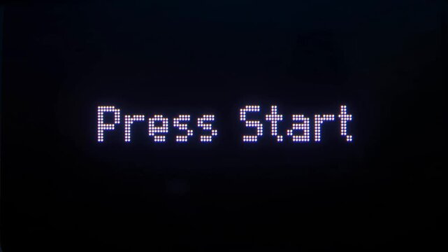Retro video game screen displaying "Press Start" prompt. Inviting players to begin their gaming adventure and relive nostalgic moments