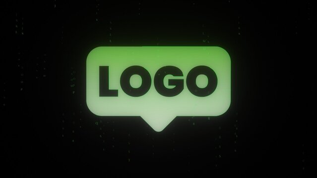 Digital Matrix Letter Rain Computer Hack Logo