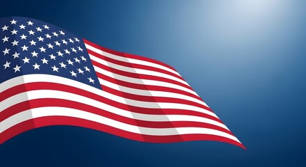 Obraz premium Waving american flag in the sunlight