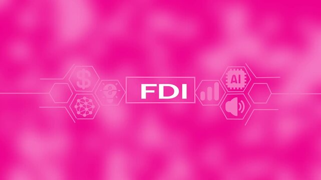 Bright pink abstract background with glowing digital for finance, ideas, AI, and audio, with the letters FD prominently displayed