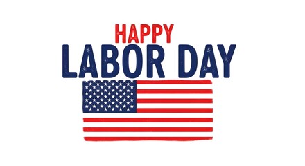 Fototapeta premium Happy labor day celebration with american flag
