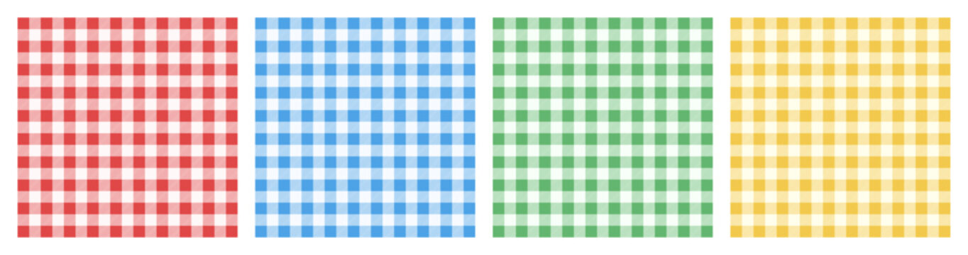 A seamless gingham pattern set. Vichy checkered background