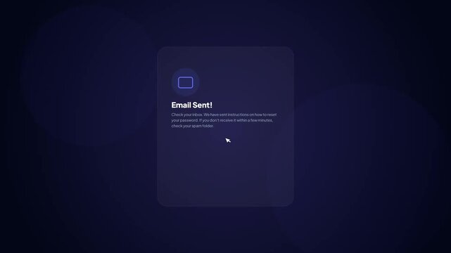 User Account Login and Password Reset Authentication Flow Animation for Web Application