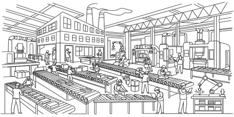 Fototapeta premium Professional Industrial Coffee Roasting Machine and Large Factory Production Line