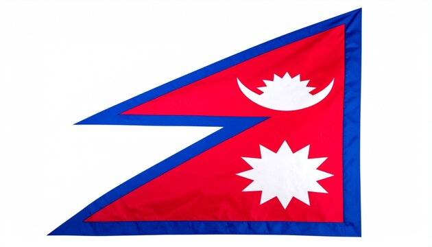 Nepal national flag with moon and sun.