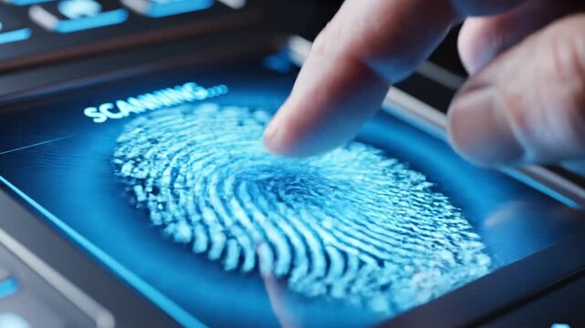 Finger scanning biometric fingerprint for digital security authentication