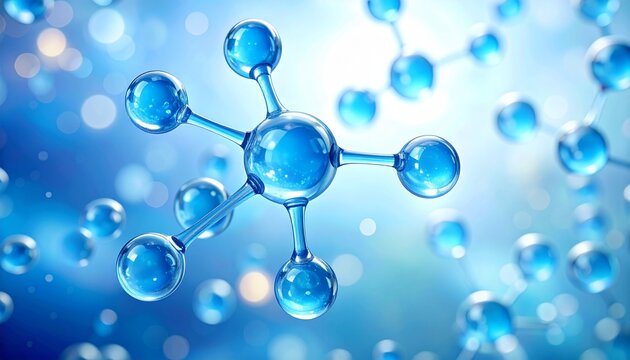 Blue Molecular Structure, Abstract Chemical Compound