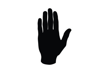 Obraz premium Highly detailed flat silhouette of a human hand with open palm and fingers extended