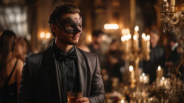 Stylish individual views vibrant celebration amid luxurious surroundings