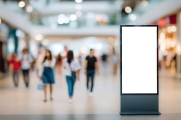 Obraz premium Modern Digital Signage Display in Retail Shopping Mall for Advertising Mockup with Copy Space