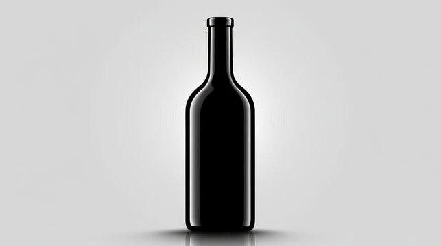 Wine bottle on simple gray background single wine bottle presented on gray backdrop