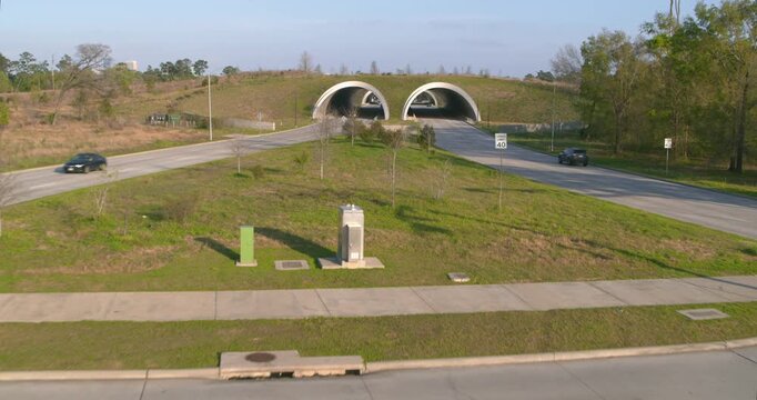 Aerial View of Memorial City Houston Road Infrastructure and Tunnels