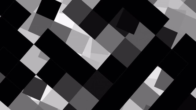 Overlapping Geometric Square Block Motion Overlay For Cyberpunk Futuristic UI Digital Error Distortion And Abstract Compositing 4K Alpha Channel