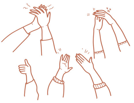 Collection of doodle hand gestures icon collection for use on web, presentation or journal