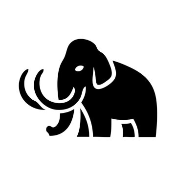 Logotipo con dibujo sencillo con silueta de un mamut de perfil 