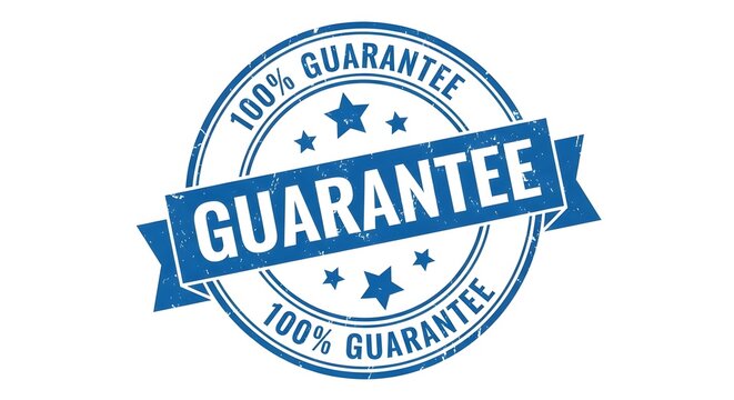 100 guarantee seal stamp logo