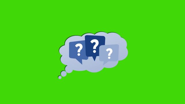 Thinking Question Cloud Concept Green Screen Video