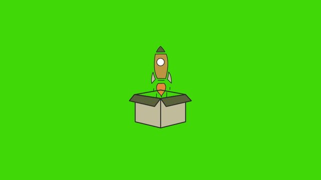 Startup Growth Rocket Launch Green Screen Video