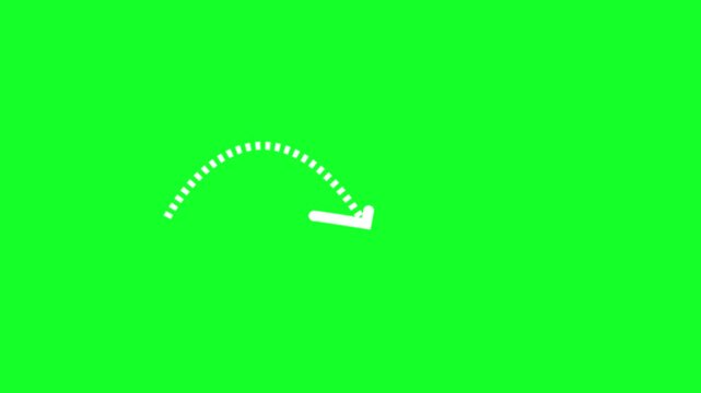 Professional white arrow animation with green screen background in 4K UHD, designed for call to action cues, tutorials and digital presentations