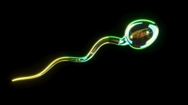 Glass spermatozoon medical bg rotate endless 4k