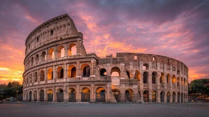 Obraz premium Iconic Roman Colosseum at sunset