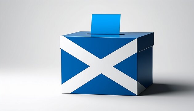 scotland flag voting box on white background; free space for text