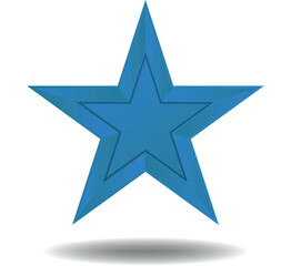 Obraz premium A blue star icon with a drop shadow on a white background