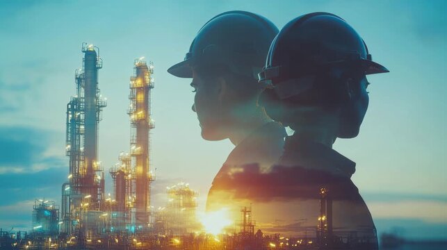 Industrial Engineers Working at Oil Refinery