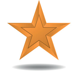 Obraz premium Golden star icon with shadow