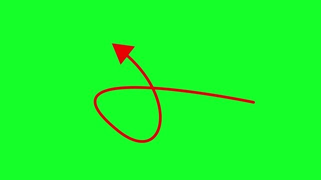 High quality red arrow animation on green screen background in 4K UHD, ideal for promotional videos, explainer content and business visuals