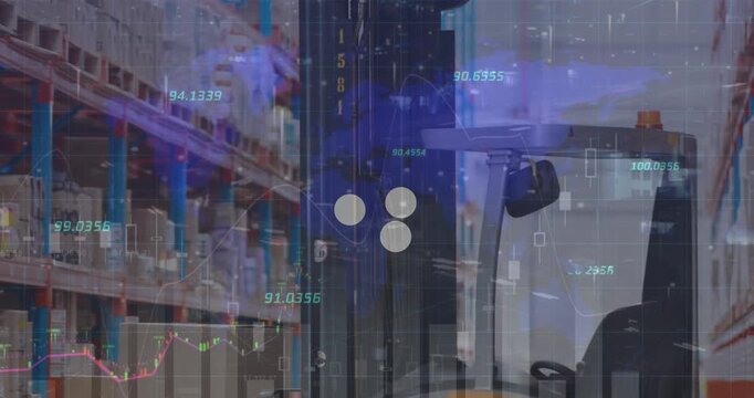 Video showcases data processing in finance and technology with global animations.