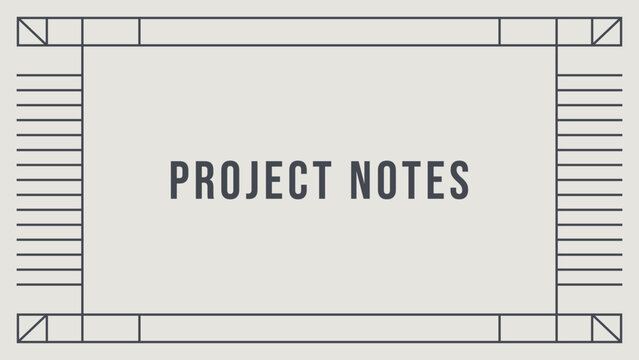 Project notes record card with lined side borders
