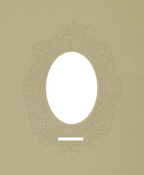 Decorative Oval Frame with Crown and Intricate Design