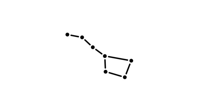 Minimalist Black and White Big Dipper Constellation