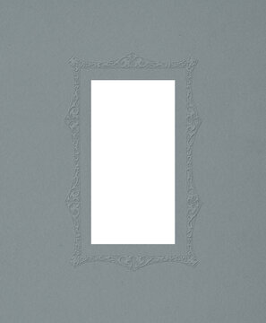 Decorative empty frame on gray background