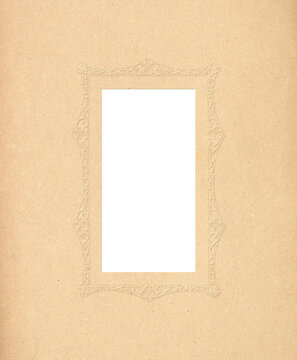 Ornate Decorative Frame on Kraft Background