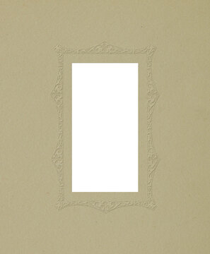 Decorative embossed photo frame on textured background