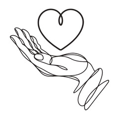 Obraz premium Vector of a hand gently holding a heart