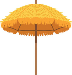 Vector illustration of tropical straw beach umbrella isolated on white background for summer vacation design © Vector World