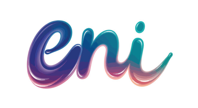 Colorful 3D Text Eni Logo Design.