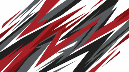 Obraz premium Dynamic abstract background with sharp, jagged diagonal lines in red, grey, and white, creating a modern and aggressive graphic design.