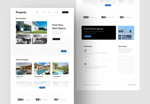 Minimal Website Layout For Real Estate Agency