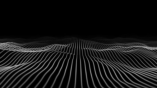 Abstract digital lines wave pattern. Modern animated background design, 4k video seamless loop	