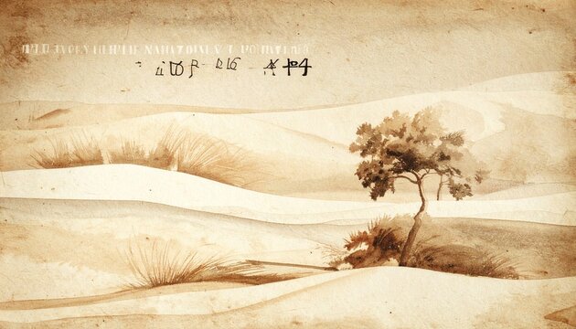 Vintage wheat stalk on parchment.