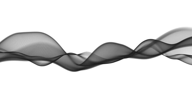 abstract flow 3d animation lines on white background. 4k seamless loop