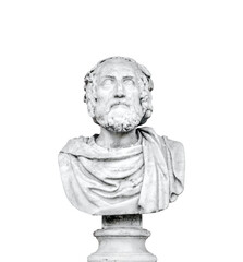 Obraz premium Socrates Bust Marble Sculpture Isolated PNG